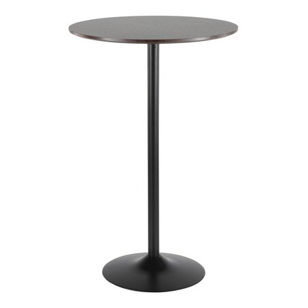 LUMISOURCE Pebble Adjustable Dining to Bar Table in Black Metal and Espresso TB-PEB BK+E